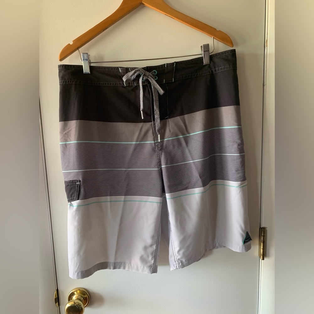 Men's Trinity Black and Gray Board Shorts/Swim Shorts